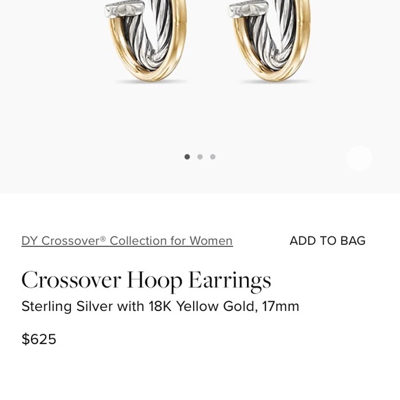 David Yurman crossover hoop earrings - good condition. - Picture 6 of 6